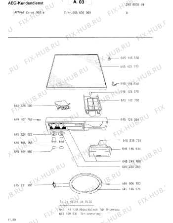 Взрыв-схема стиральной машины Aeg LAV961 BZ - Схема узла Section1